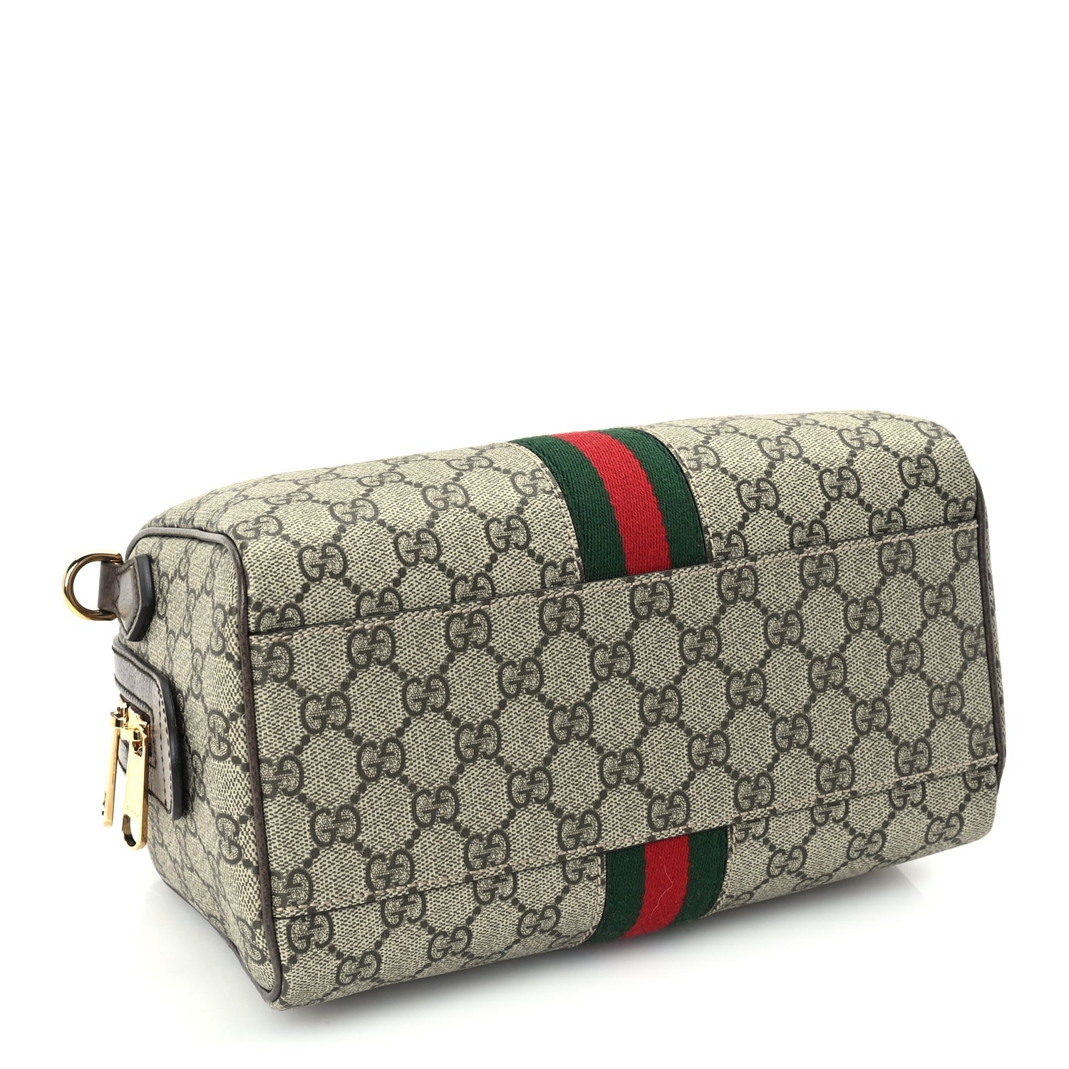 Gucci GG Supreme Monogram Web Small Ophidia Top Handle Bag Beige Ebony