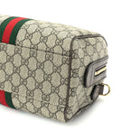 Gucci GG Supreme Monogram Web Small Ophidia Top Handle Bag Beige Ebony