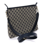 Gucci GG Supreme Monogram Web Flat Messenger Bag  Navy