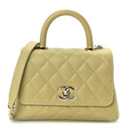 Chanel Caviar Quilted Extra Mini Coco Handle Flap Light Green