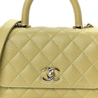 Chanel Caviar Quilted Extra Mini Coco Handle Flap Light Green