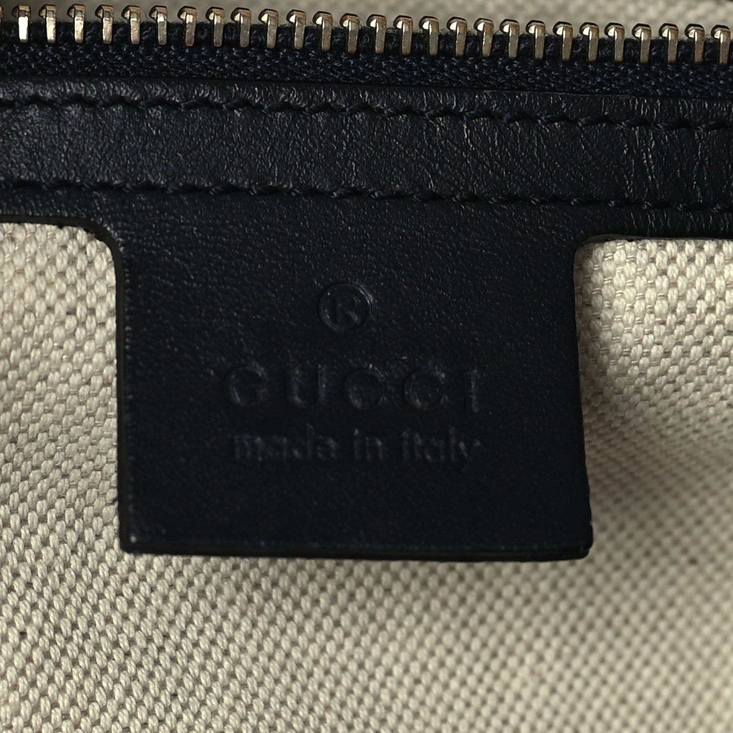 Gucci Monogram Selleria Calfskin Vintage Web Medium Boston Beige Blue