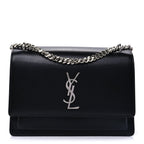 Saint Laurent Calfskin Medium Monogram Sunset Black