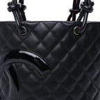 Chanel Calfskin Quilted Medium Cambon Tote Black