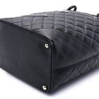 Chanel Calfskin Quilted Medium Cambon Tote Black