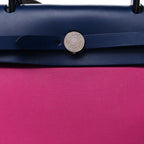 Hermes Vache Hunter Toile Officier Herbag Zip 31 PM  Magnolia Bleu Saphir