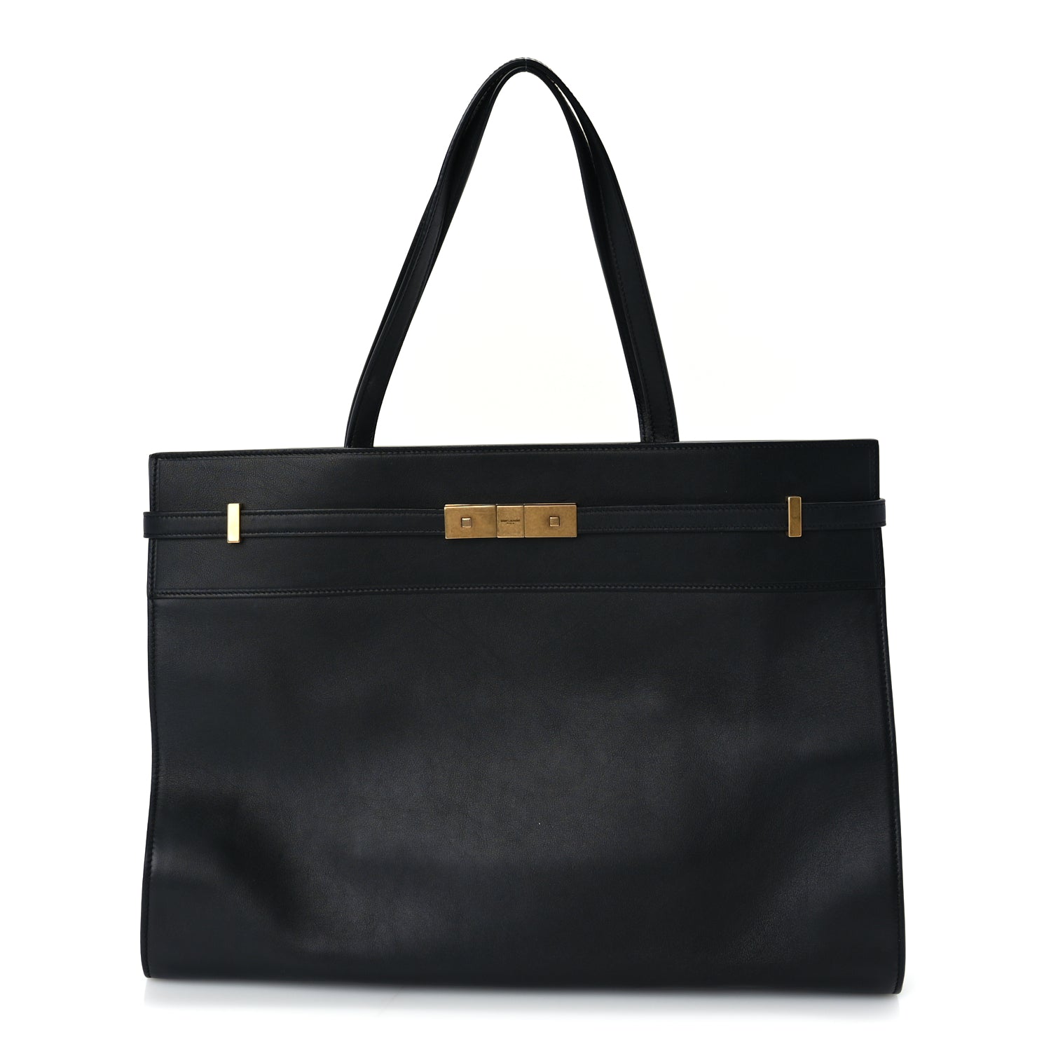 Saint Laurent Calfskin Medium Manhattan Shopper Tote  Black