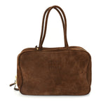 Miu Miu Camoscio Beau Top Handle Bag Cocoa Brown