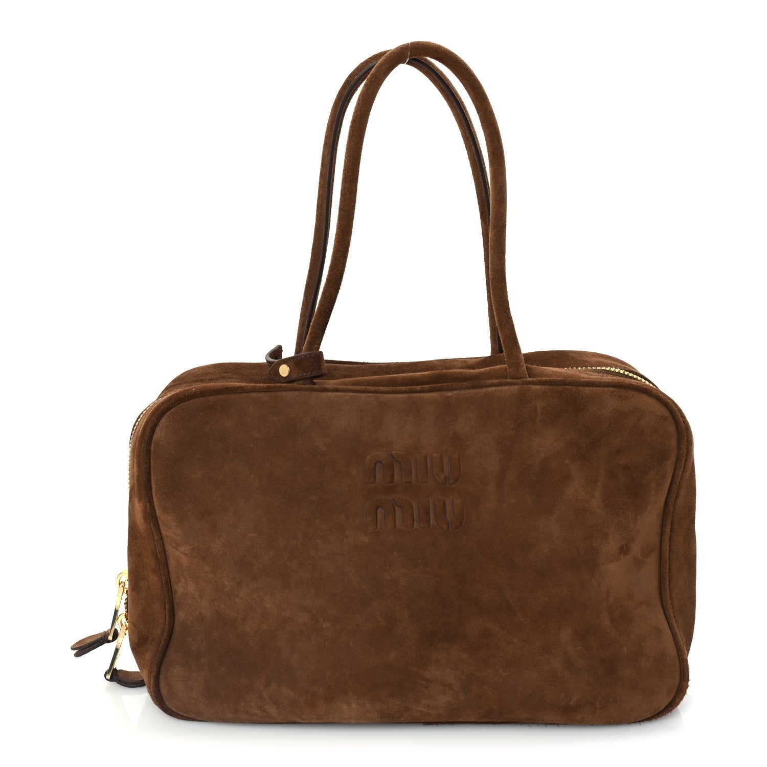 Miu Miu Camoscio Beau Top Handle Bag Cocoa Brown