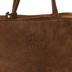 Miu Miu Camoscio Beau Top Handle Bag Cocoa Brown