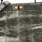 Fendi Snakeskin Large Peekaboo Iconic Satchel Green