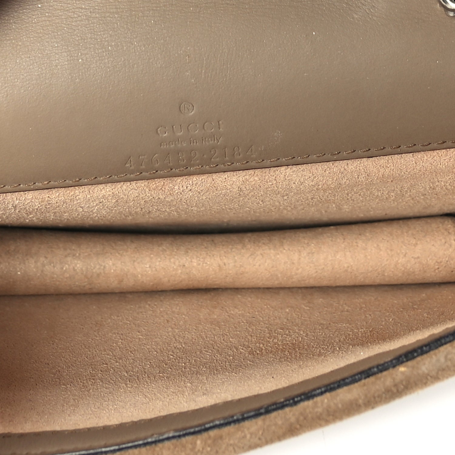 Gucci GG Supreme Monogram Super Mini Dionysus Shoulder Bag Taupe