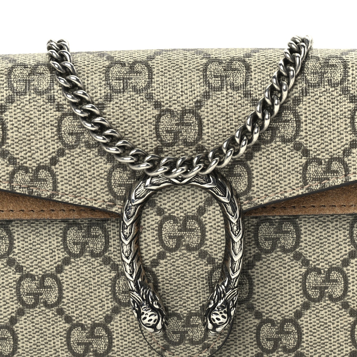 Gucci GG Supreme Monogram Super Mini Dionysus Shoulder Bag Taupe