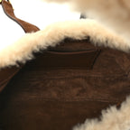Saint Laurent Shearling Le 5 A 7 Mini Hobo Natural Beige