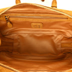 Miu Miu Suede Matelasse Large Arcadie Top Handle Bag Whiskey