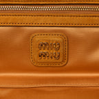 Miu Miu Suede Matelasse Large Arcadie Top Handle Bag Whiskey