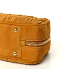 Miu Miu Suede Matelasse Large Arcadie Top Handle Bag Whiskey
