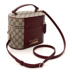 Gucci GG Supreme Monogram Ancora Calfskin Vanity Cosmetic Case  Beige Ebony Rosso