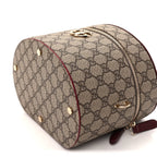 Gucci GG Supreme Monogram Ancora Calfskin Vanity Cosmetic Case  Beige Ebony Rosso