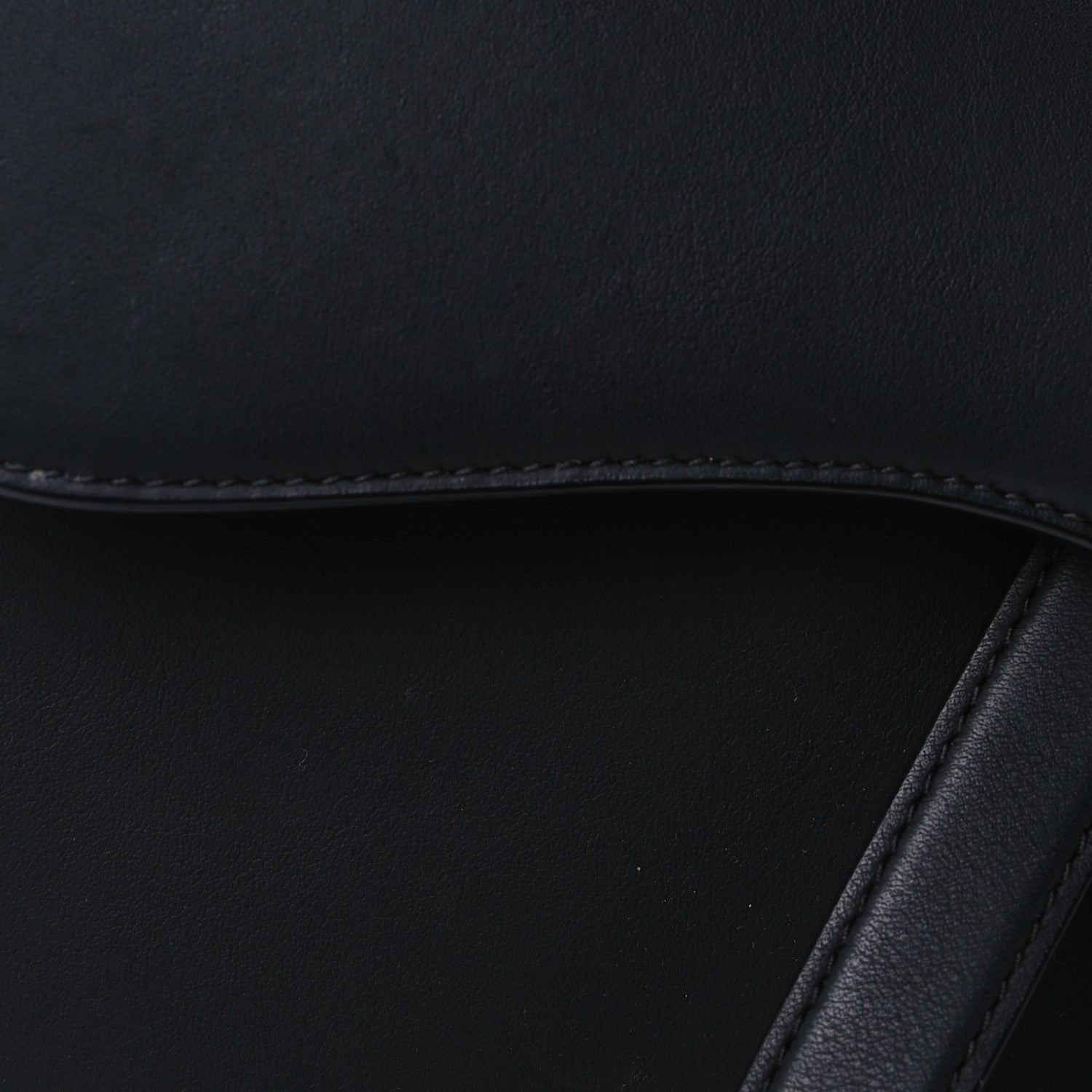 Christian Dior Ultra Matte Calfskin Saddle Bag With Strap  Black