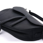 Christian Dior Ultra Matte Calfskin Saddle Bag With Strap  Black