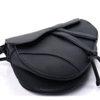 Christian Dior Ultra Matte Calfskin Saddle Bag With Strap  Black