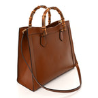Gucci Charisma Calfskin Gucci Embossed Medium Diana Tote Bag  Peanut Brown