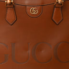 Gucci Charisma Calfskin Gucci Embossed Medium Diana Tote Bag  Peanut Brown