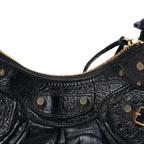 Balenciaga Agneau Arena Le Cagole Shoulder Bag XS Black