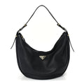 Prada Soft Calfskin Arque Shoulder Bag  Black