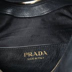Prada Soft Calfskin Arque Shoulder Bag  Black