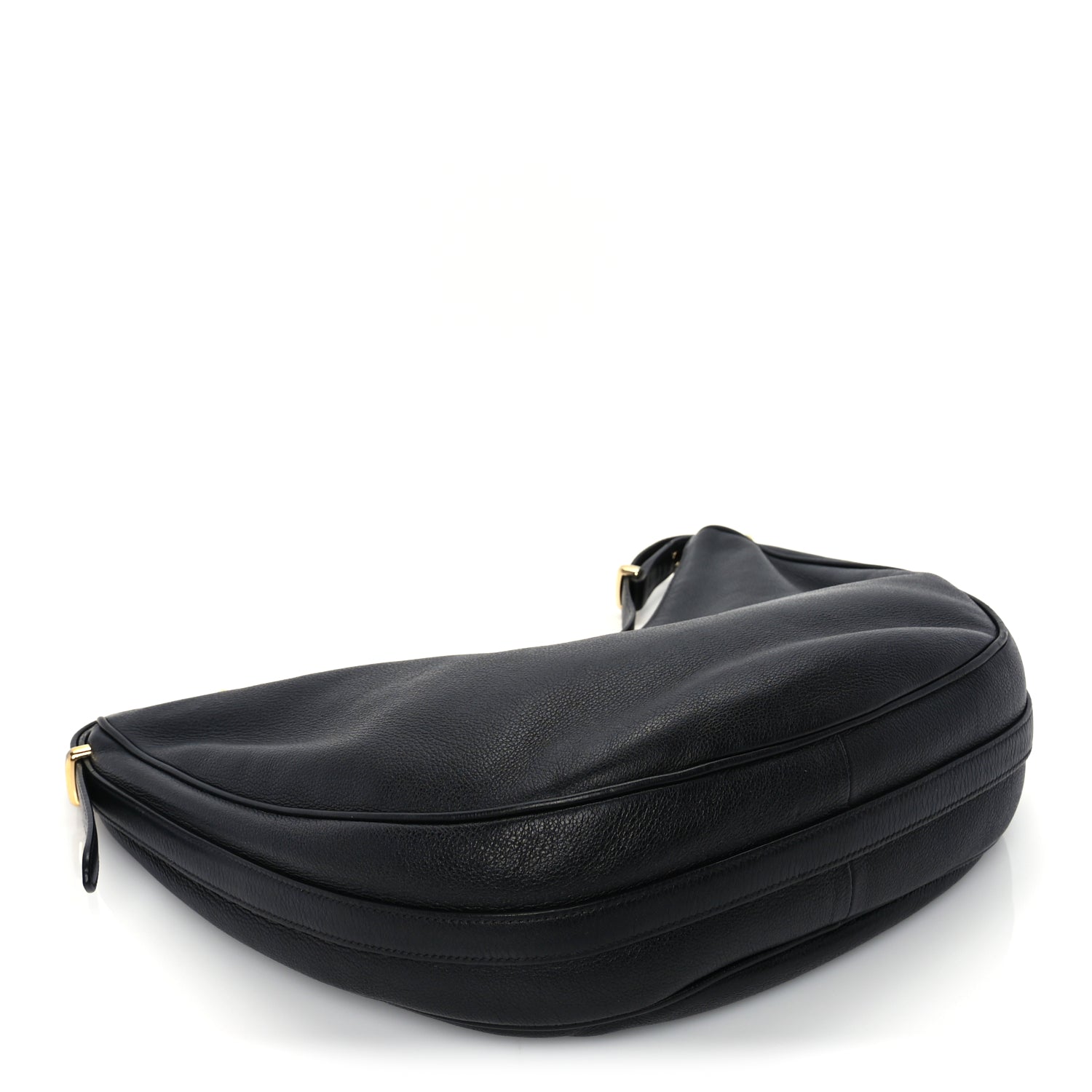 Prada Soft Calfskin Arque Shoulder Bag  Black