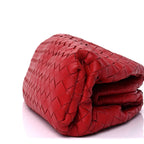 Bottega Veneta Nappa Maxi Intrecciato The Pouch Oversized Clutch Bright Red