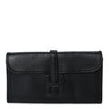 Hermes Swift Lizard Varanus Niloticus Jige Elan Touch 29 Clutch  Black