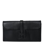 Hermes Swift Lizard Varanus Niloticus Jige Elan Touch 29 Clutch  Black