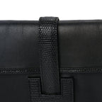 Hermes Swift Lizard Varanus Niloticus Jige Elan Touch 29 Clutch  Black