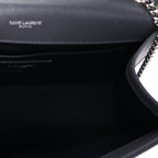 Saint Laurent Grain De Poudre Medium Classic Monogram Kate Satchel Fog