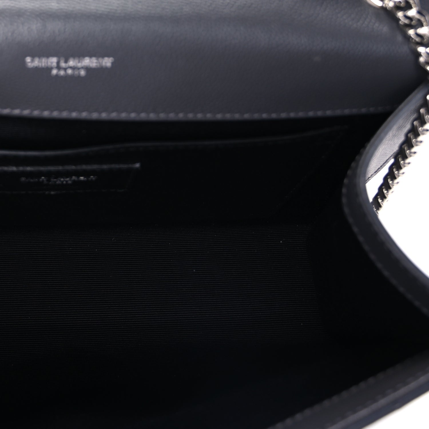 Saint Laurent Grain De Poudre Medium Classic Monogram Kate Satchel Fog