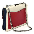 Gucci Calfskin Bee Embroidered Medium Dionysus Shoulder Bag White Blue Hibiscus Red