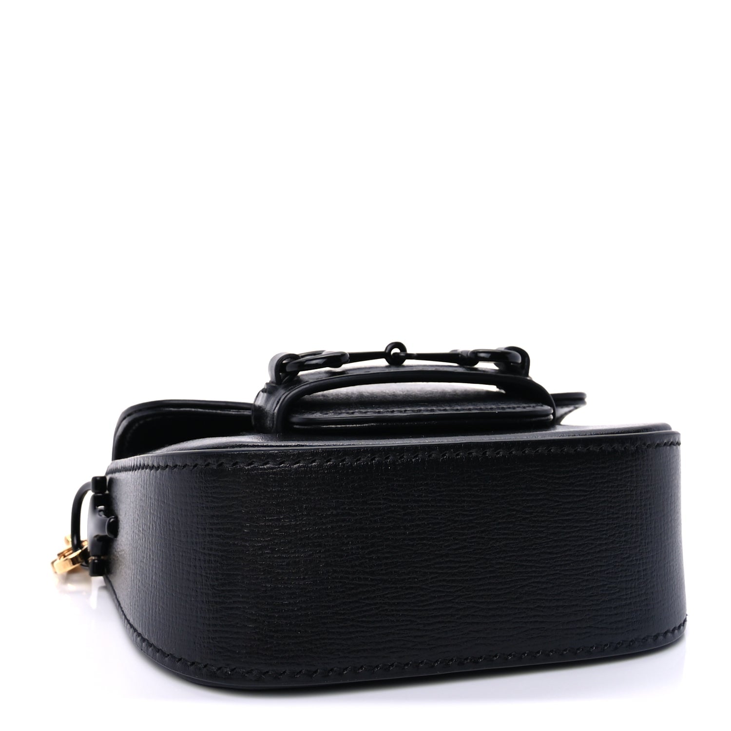 Gucci Azalea Calfskin Web Monochrome Horsebit 1955 Wallet On Strap  Black