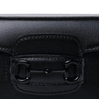 Gucci Azalea Calfskin Web Monochrome Horsebit 1955 Wallet On Strap  Black
