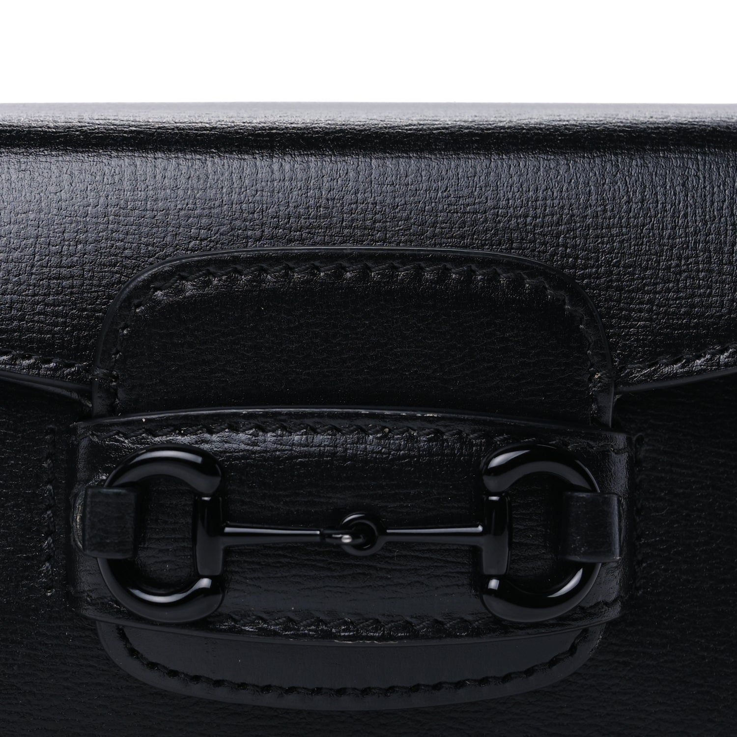 Gucci Azalea Calfskin Web Monochrome Horsebit 1955 Wallet On Strap  Black