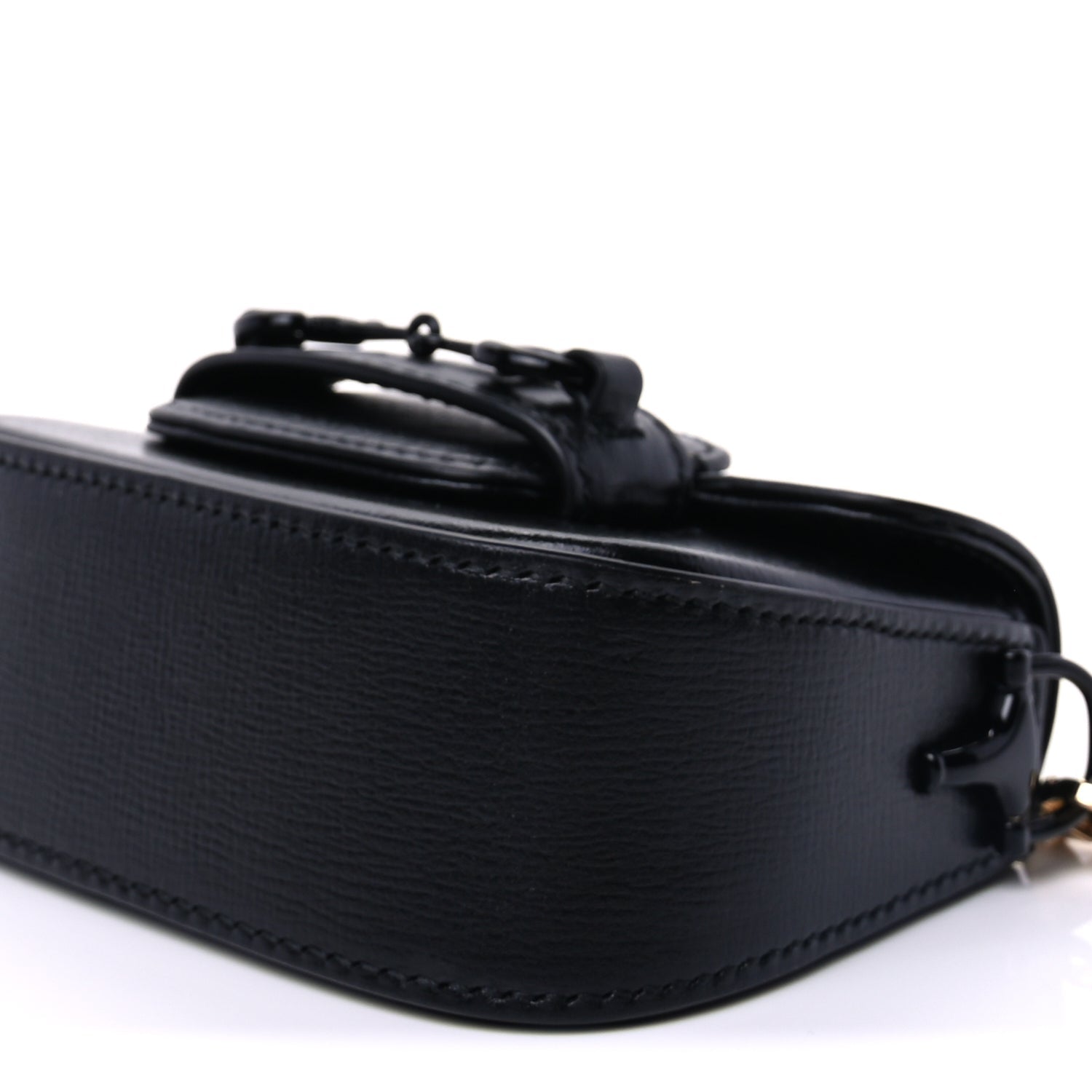 Gucci Azalea Calfskin Web Monochrome Horsebit 1955 Wallet On Strap  Black