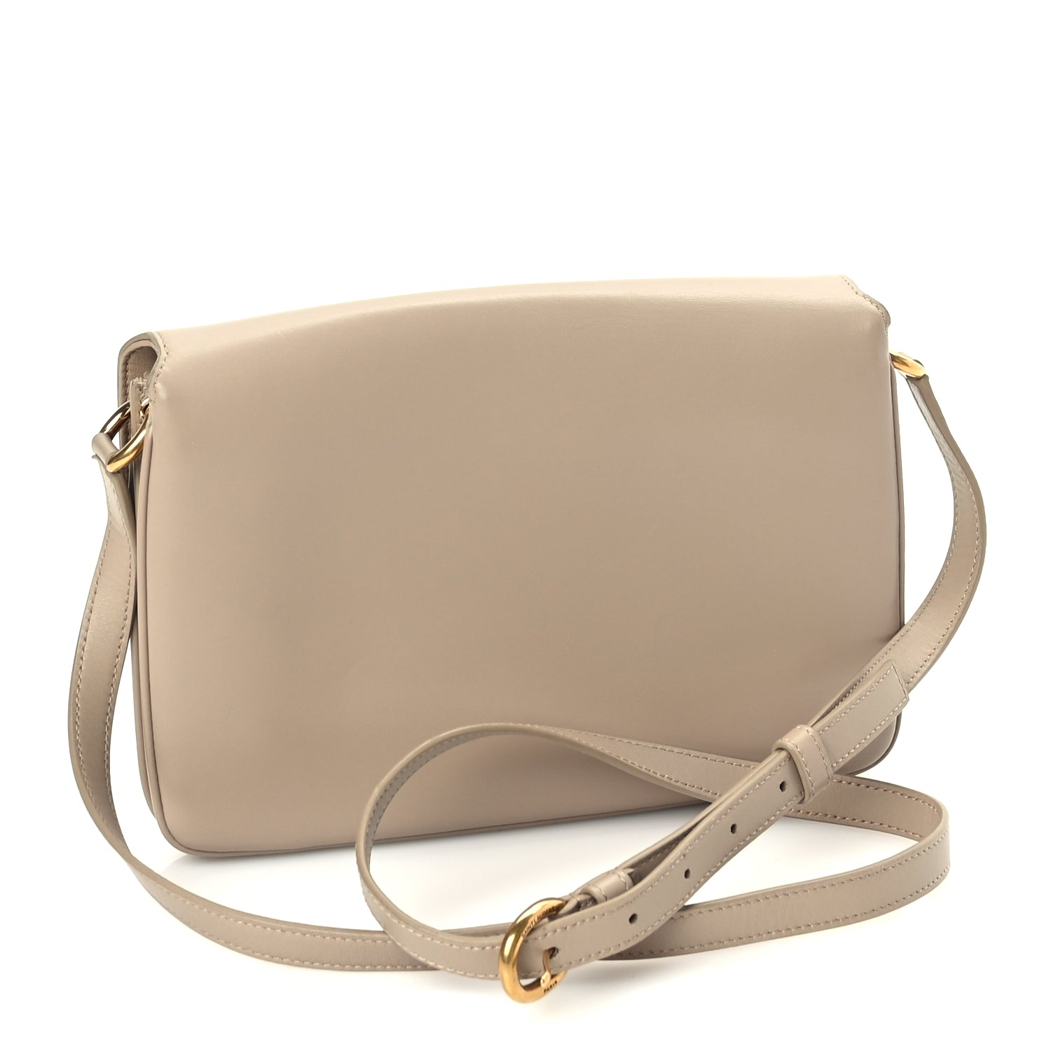 Saint Laurent Smooth Calfskin Le Maillon Satchel Beige
