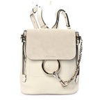 Chloe Suede Calfskin Small Faye Backpack  Off White