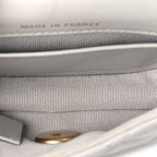 Chanel Calfskin Quilted Lady Handle Flap Card Holder With Chain  Grey