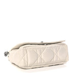 Christian Dior Calfskin Macrocannage Small Dior Caro Bag Ivory