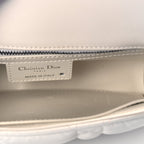 Christian Dior Calfskin Macrocannage Small Dior Caro Bag Ivory