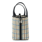 Hermes Swift Toile Borderie H Picotin Lock 18  Noir Ecru Fauve Bleu Zanzibar