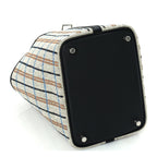 Hermes Swift Toile Borderie H Picotin Lock 18  Noir Ecru Fauve Bleu Zanzibar